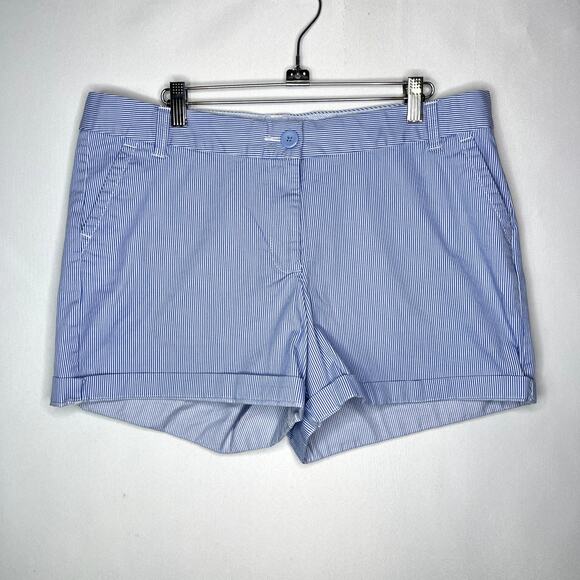 Women’s Crown & Ivy Blue & White Striped Shorts Size 12 - Picture 1 of 11